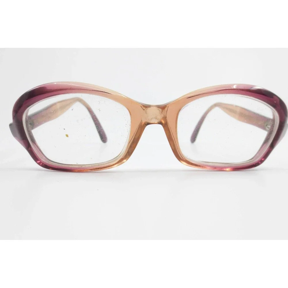 Bausch & Lomb Vintage Eyeglasses Purple Amber Gradient Cat Eye Frames 130